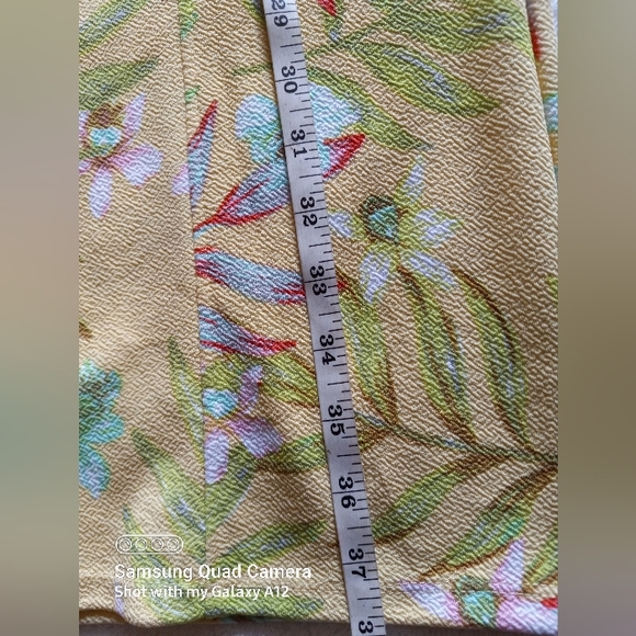 Belted Floral Flow Leg Yellow Pants - Picture 13 of 15